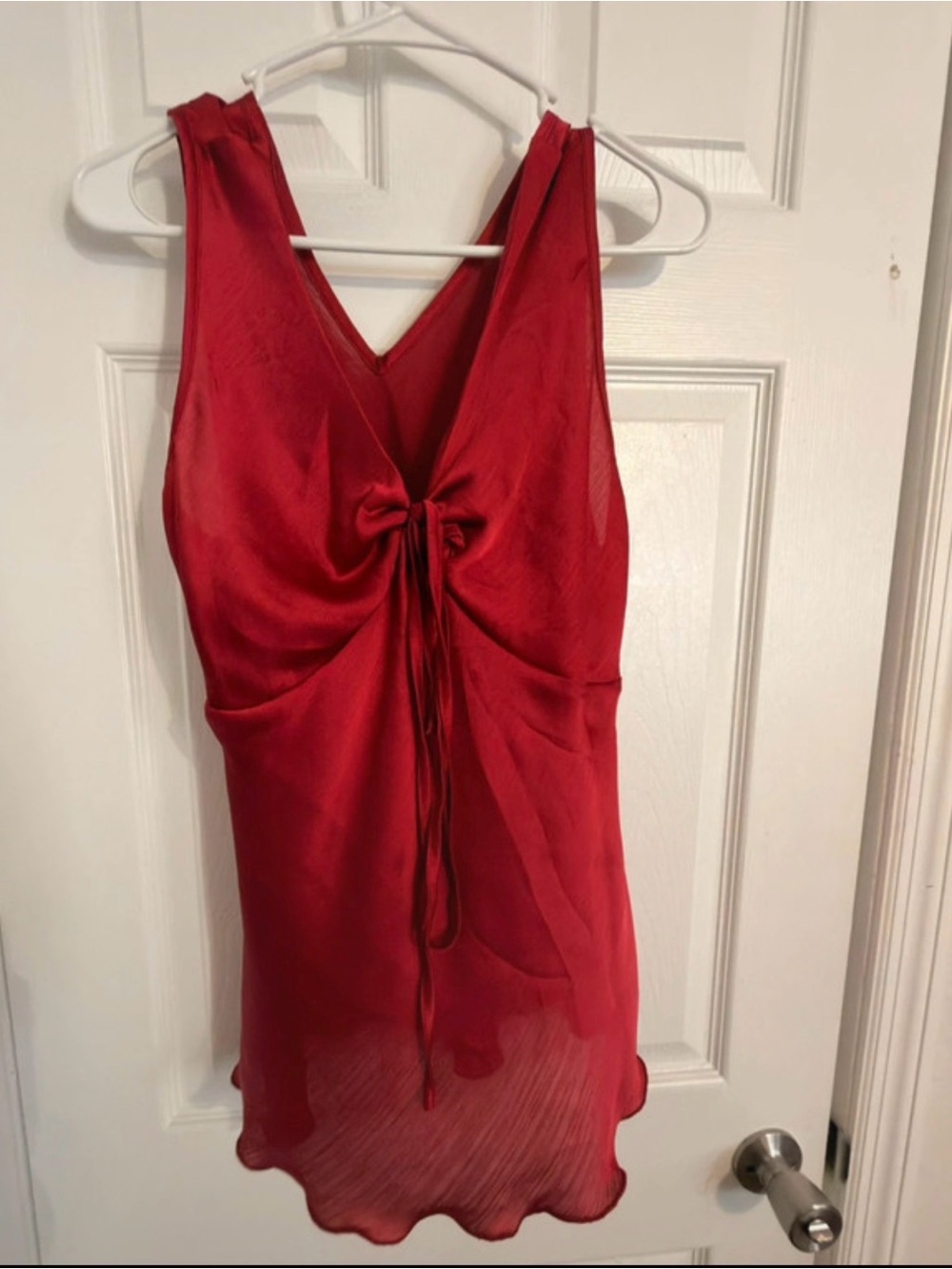 SHEIN Red Tie-Front Sleeveless Camisole